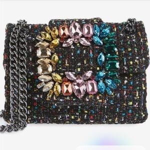 Kurt Geiger London Mini Mayfair tweed crossbody bag